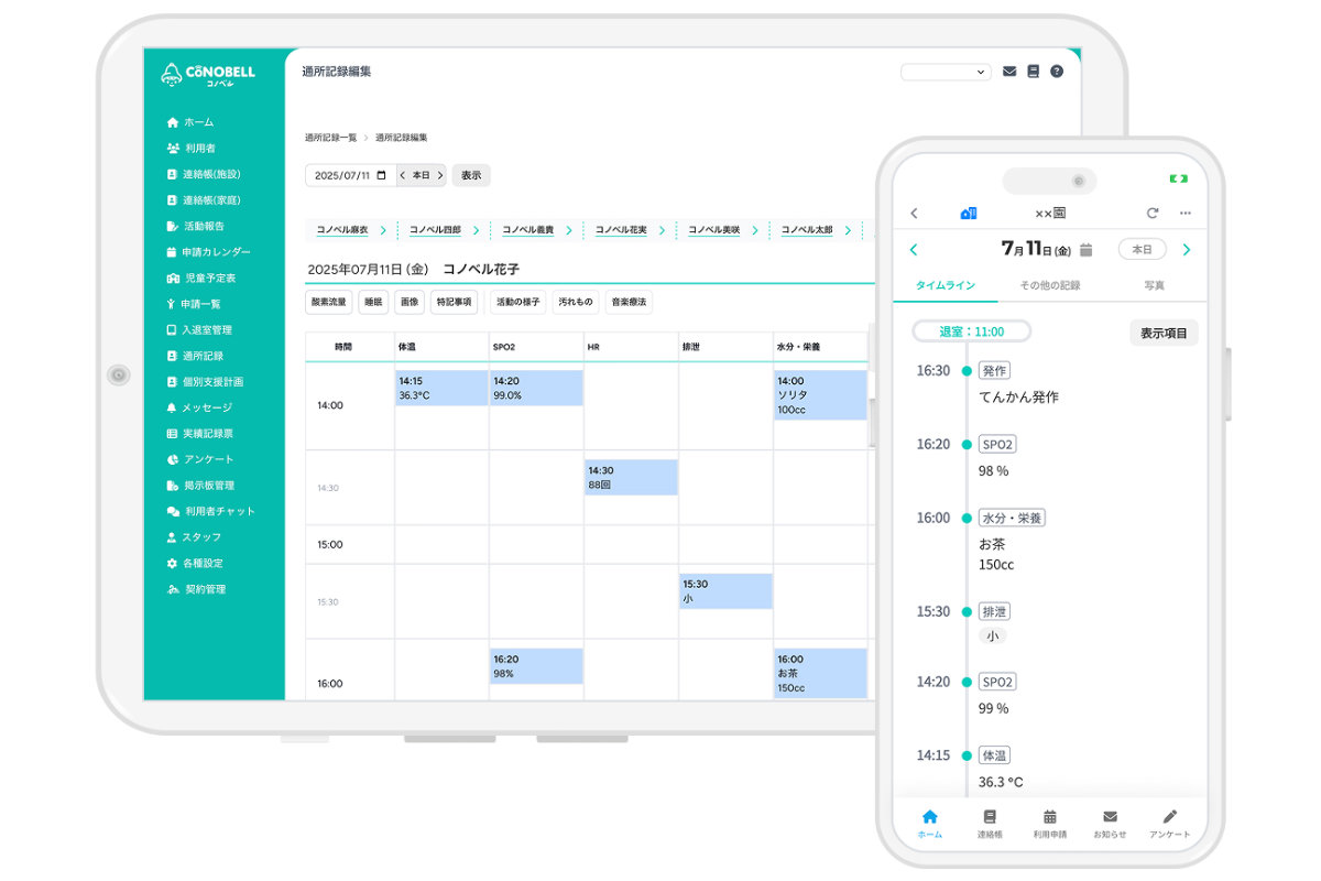 重心デイに特化した通所記録を管理！「コノベル」とは？